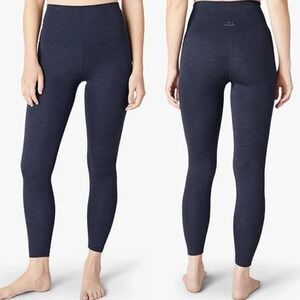 Beyond Yoga Heather Rib‎ High Waisted Midi Leggings In Nocturnal Navy Size S Gym
